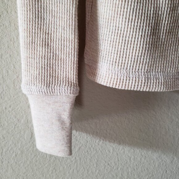 Wonder Nation Unisex Beige Stay Cozy Log Cabin Long Sleeve Waffle Knit Tee XXL - Picture 6 of 10